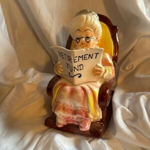 Vintage Lefton, grandma retirement bank